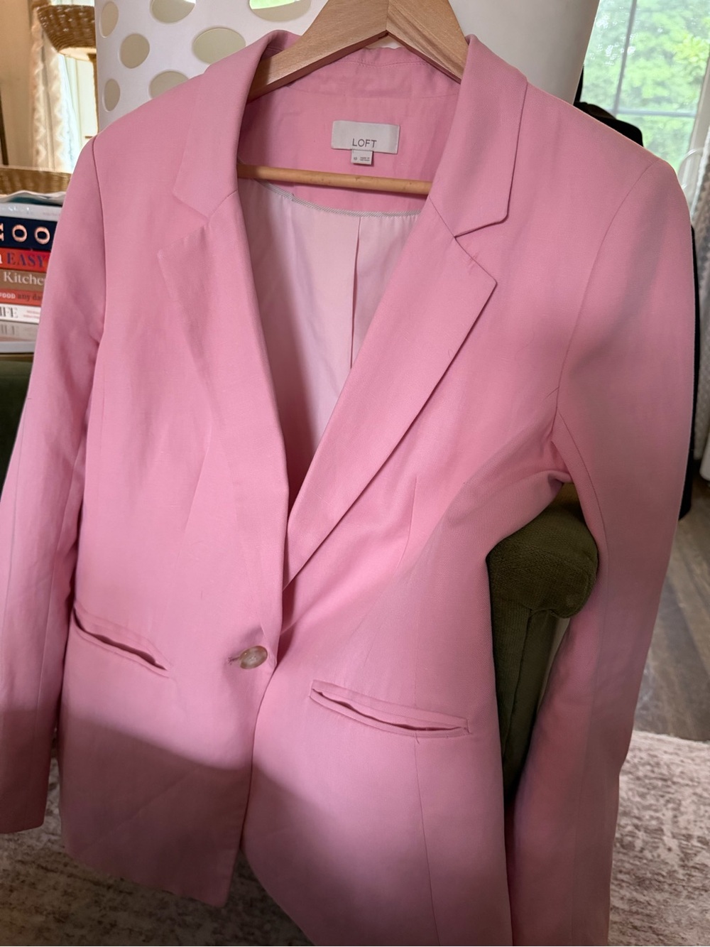 LOFT Pink Tailored Single Button Blazer Size 10